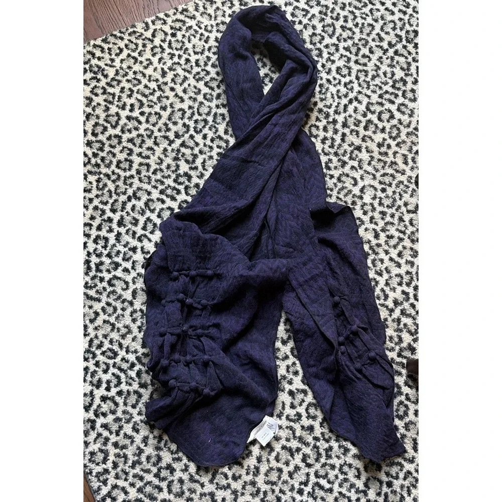 Women Purple Textured Scarf Wrap Shawl |‎ Coldwater Creek Boho Style Lightweight
